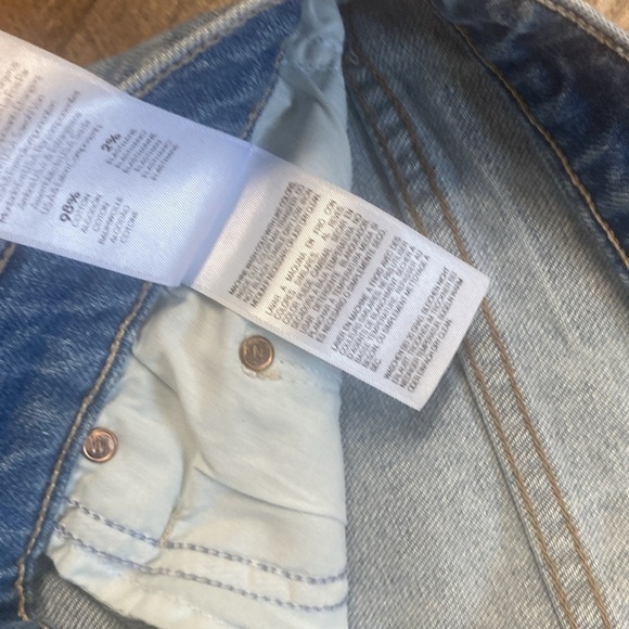 Mother The Vagabond Mini Fray Destroyed Bills Light Wash Distressed Button Fly - Picture 10 of 11